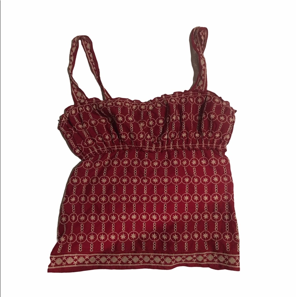 max studio red summer tank top